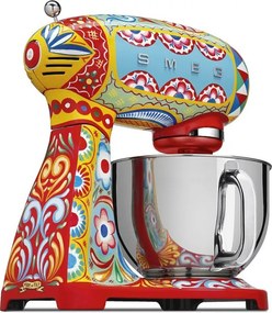 Mixer planetar SMEG Dolce & Gabbana SMF03DGEU, 800 W, 4,8 l, 10 viteze, Functie de pornire treptata, Multicolor