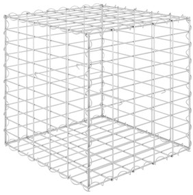 Strat inaltat cub gabion, 50 x 50 x 50 cm, sarma de otel 1, 50 x 50 x 50 cm