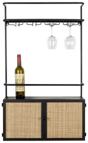 Dulap vinotecă din ratan negru 18x100 cm Guuji - White Label