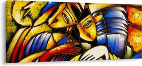 Tablou - Pictură în ulei, îndrăgostiții (120x50 cm)