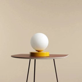 Veioza moderna galbena minimalista cu glob din sticla Aldex Ball S