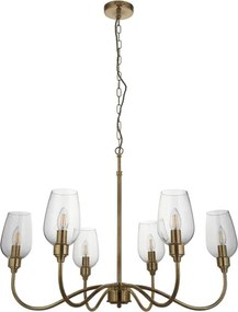 Endon 107791 - Candelabru pe lanț 6xE14/6W/230V alamă