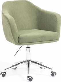 HR832K Scaun Catifea Reiată Premium culoare verde salvie cu Bază Cromata