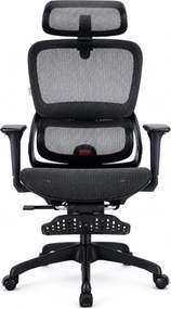 Scaun ergonomic SIHOO B100, Suport lombar dinamic cu ajustare automata, Cotiere 4D, Tetiera 3D, Mecanism multifunctional inclinare/blocare in 3 pozitii, Suport picioare, Mesh, Negru