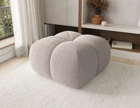Puf Tapitat Covio 85x85x52 cm, Beige Bouclé – Royal 18