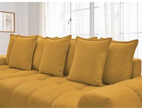 Colțar galben muștar extensibil/cu spațiu de depozitare cu tapițerie din chenille (cu colț pe partea stângă/cu șezlong) Everest – Bobochic Paris