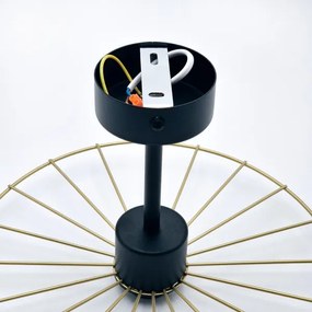 Lustră pe tijă MONTANA 1xE27/15W/230V d. 30 cm auriu/negru