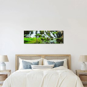 Tablou - cascade (cu ceas) (90x30 cm)