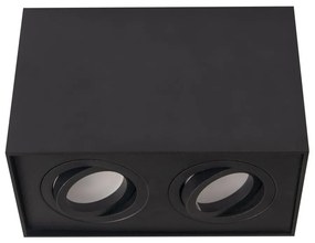 Plafoniera aplicata cu 2 spoturi directionabile, BASIC SQUARE II BK