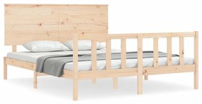 3193406 vidaXL Cadru de pat cu tăblie, king size, lemn masiv