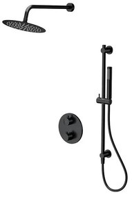 Set de duș cu baterie termostatică ascunsă Cersanit S952-033 ZEN negru