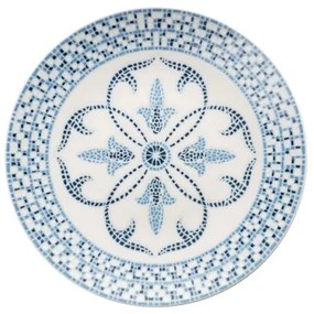 Set veselă 24 piese, porțelan, albastru