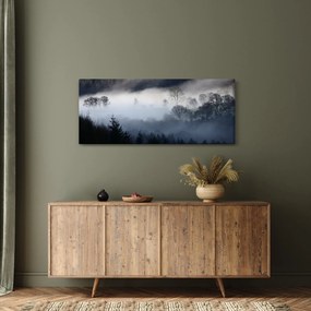 Tablou cu ceță deasupra pădurii (120x50 cm)