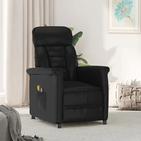3098348 vidaXL Fotoliu de masaj electric, negru, piele ecologică
