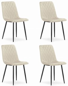 Set 4 Scaune Bucatarie/Dining Clay Catifea Bej