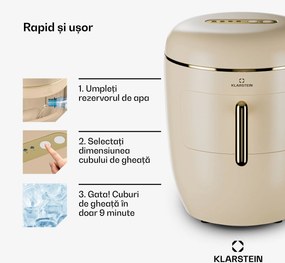 Klarstein Mașină de gheață Passau, 2 dimensiuni, 15 kg/24 h, Auto-Clean