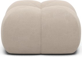 Puf Tapitat Covio 85x85x52 cm, Beige Velvet – Calmora 18