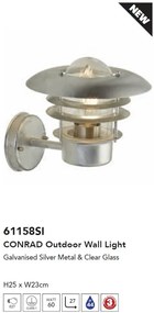 Aplica de perete iluminat exterior traditional IP44 Conrad