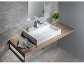 Sapho - Lavoar pentru blat GODIVA, 68 x 44 cm, marmură/alb