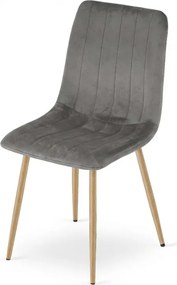 Scaun din catifea gri LAVA PEWTER GREY