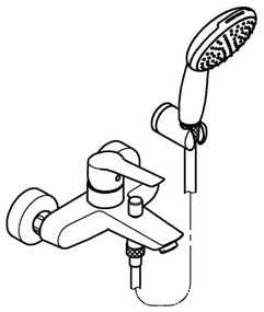 GROHE 25283002 - Baterie de cadă DN 15 cu accesorii, crom lucios