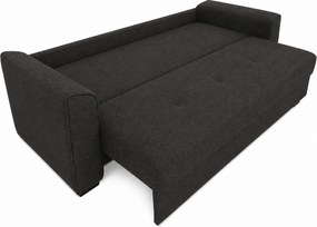 Canapea LILI extensibila, 3 locuri, cu lada de depozitare, stofa gri inchis , 220x95x80