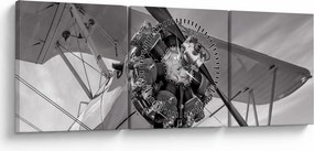 Tablou - Aeronava (cu ceas) (90x30 cm)