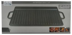 Placa grill BBQ cu două suprafețe 51x24cm, fonta Perfect Home 12014
