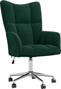 vidaXL Scaun de relaxare, verde închis, catifea