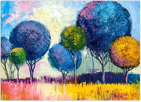 Tablou - Copaci, pictură în ulei (70x50 cm)