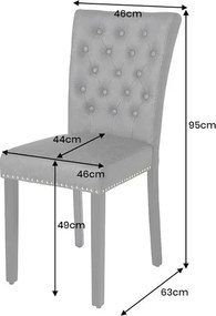 Set 2 scaune Stil Baroc, Catifea, Negru, CASTLE