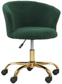 Vinsetto Scaun de birou, scaun de birou ergonomic reglabil în înălțime, scaun pivotant, picior din oțel, verde | Aosom Romania