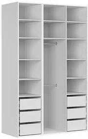 Dulap de haine Flex 22 (alb + alb lucios + gri) (cu oglindă). 1098239