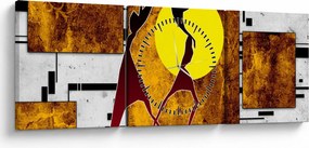 Tablou cu pictură epochală străveche (cu ceas) (90x30 cm)