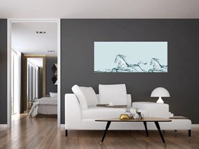 Tablou - Cai din picături de apă (120x50 cm)