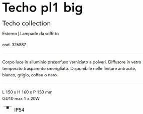 Spot aplicat modern Techo pl1 big gri