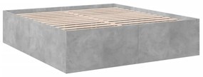 3280905 vidaXL Cadru de pat, gri beton, 180x200 cm, lemn prelucrat