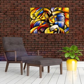 Tablou - Pictură în ulei, îndrăgostiții (90x60 cm)