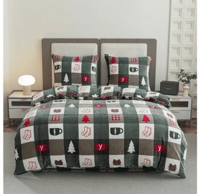 Lenjerie cocolino CHRISTMAS SOCKS verde Dimensiune lenjerie de pat: 2 buc 70 x 90 cm | 200 x 220 cm