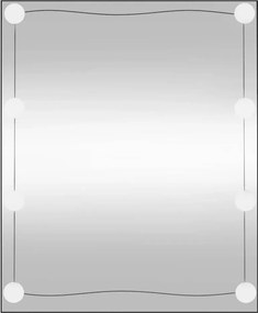 vidaXL Oglindă de perete cu lumini LED 50x60 cm sticlă dreptunghiular