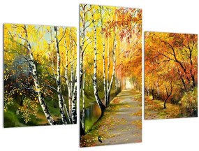 Tablou - Alee romantică de-a lungul apei, pictură în ulei (90x60 cm)