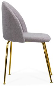 Scaun living gri din boucle cu picioare aurii BUC 284