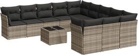 vidaXL Set canapele de grădină cu perne, 12piese gri deschis poliratan