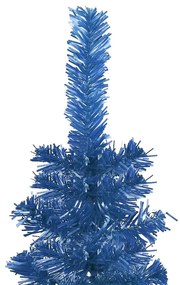 Brad de Craciun subtire cu LED-uri, albastru, 240 cm 1, Albastru, 240 x 61 cm