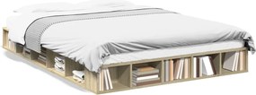 vidaXL Cadru de pat, stejar sonoma, 150x200 cm, lemn prelucrat