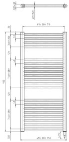 Radiator portprosop electric pentru baie Aqualine DIRECT-E 300W/230V 96 cm negru mat