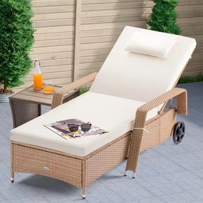 Deuba Recliner de lux cu roti, bej