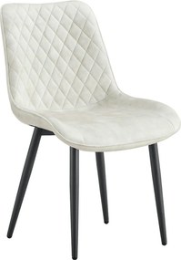 Scaun ZAINA TIP 1, crem/negru, stofa catifelata/metal, 50x64x84 cm