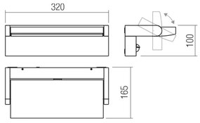 Redo 90716 - Aplică LED de exterior FLIP LED/40W/230V IP54 maro