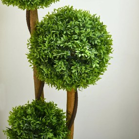 HOMCOM Plantă Artificială de Buxus cu 3 Ffere și Frunze de Bambus | Aosom Romania